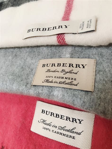 where is burberry scarves made|authentic Burberry tag.